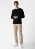 Men's Sea Island Cotton Crew Neck Jumper in Black sold by Sunspel