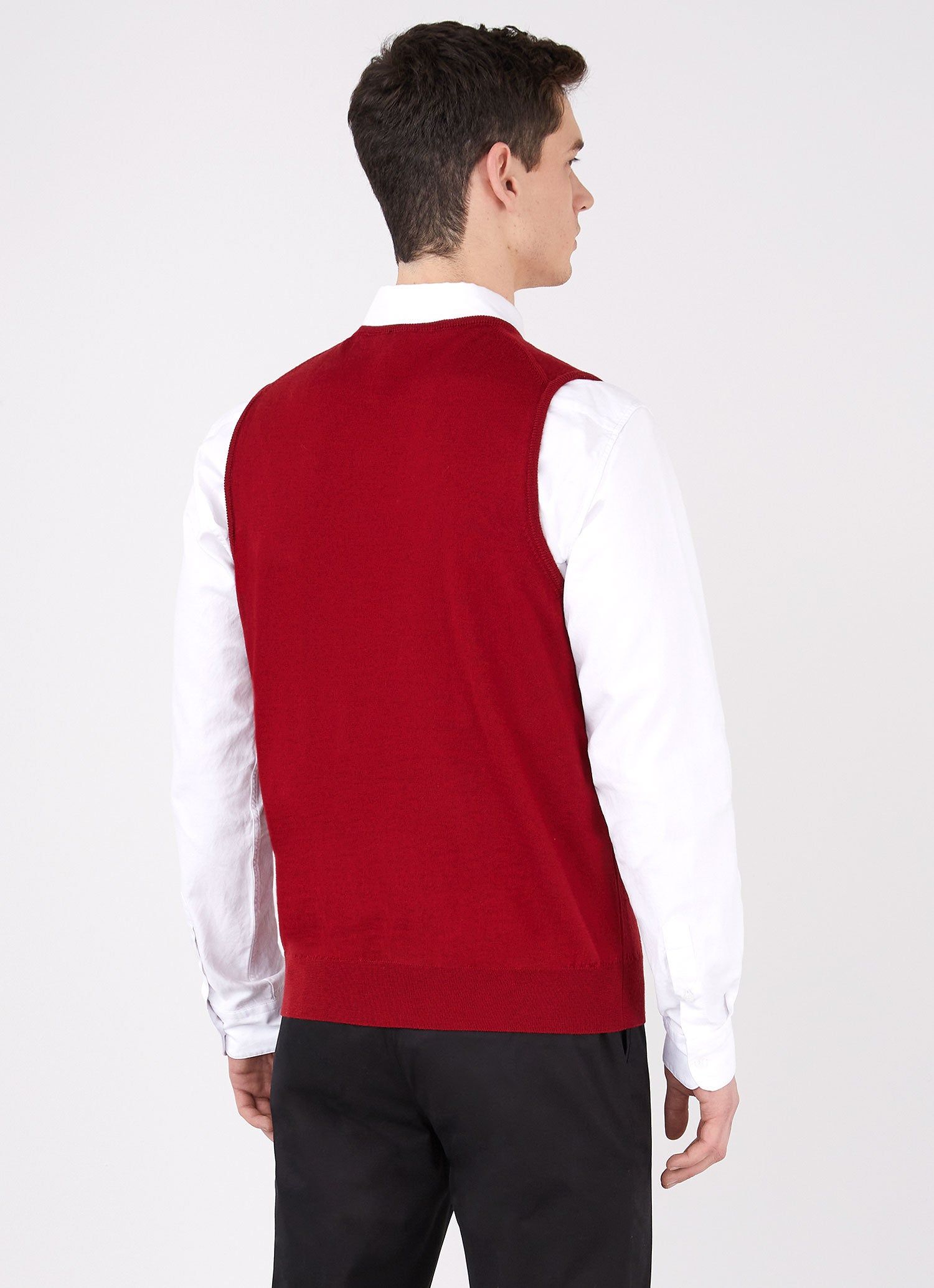 Men's Paul Weller Merino Tank Top in Crimson Red sold by Sunspel product image thumbnail 5