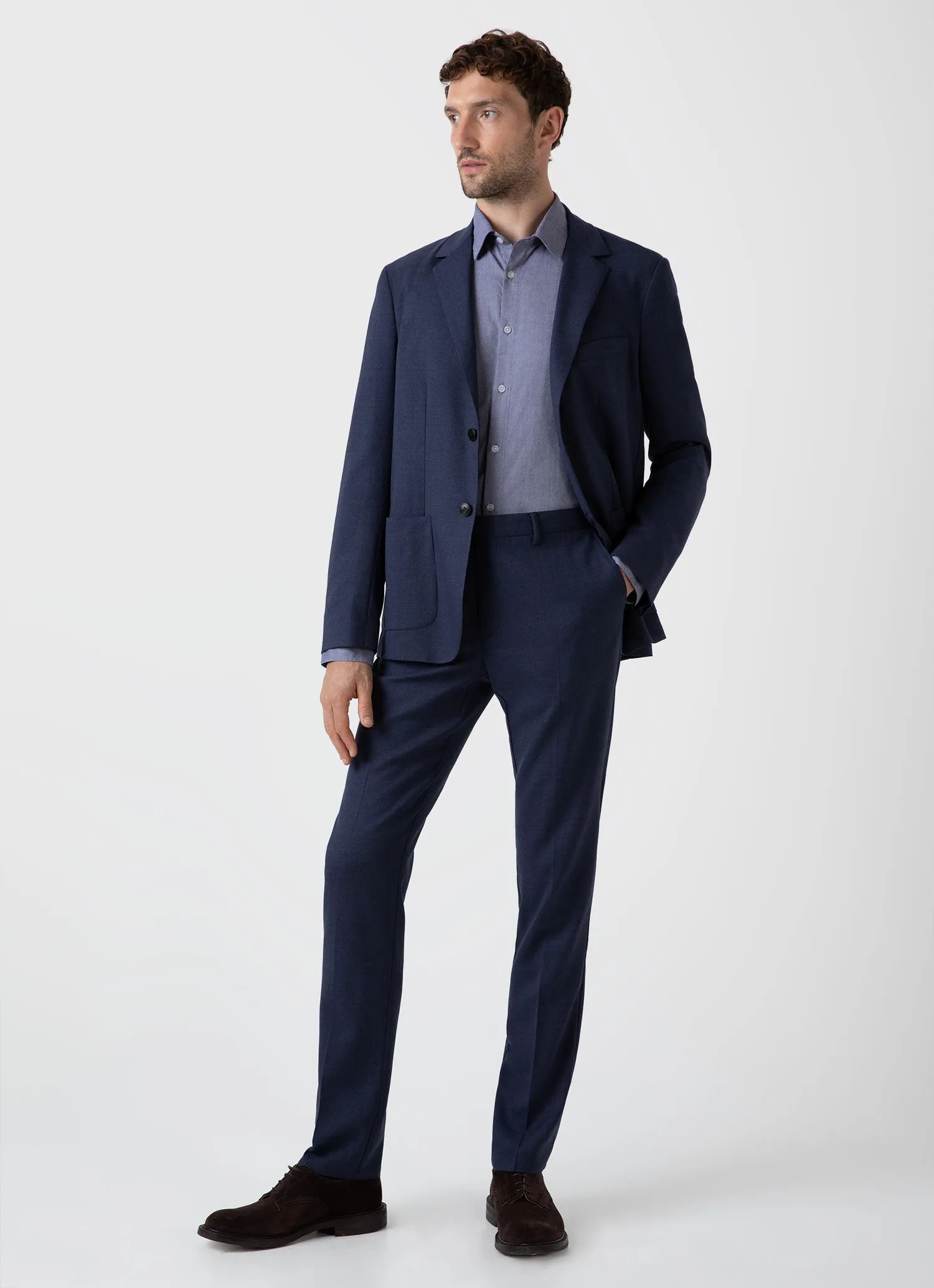 Men's Oxford Shirt in Dark Blue sold by Sunspel product image thumbnail 3