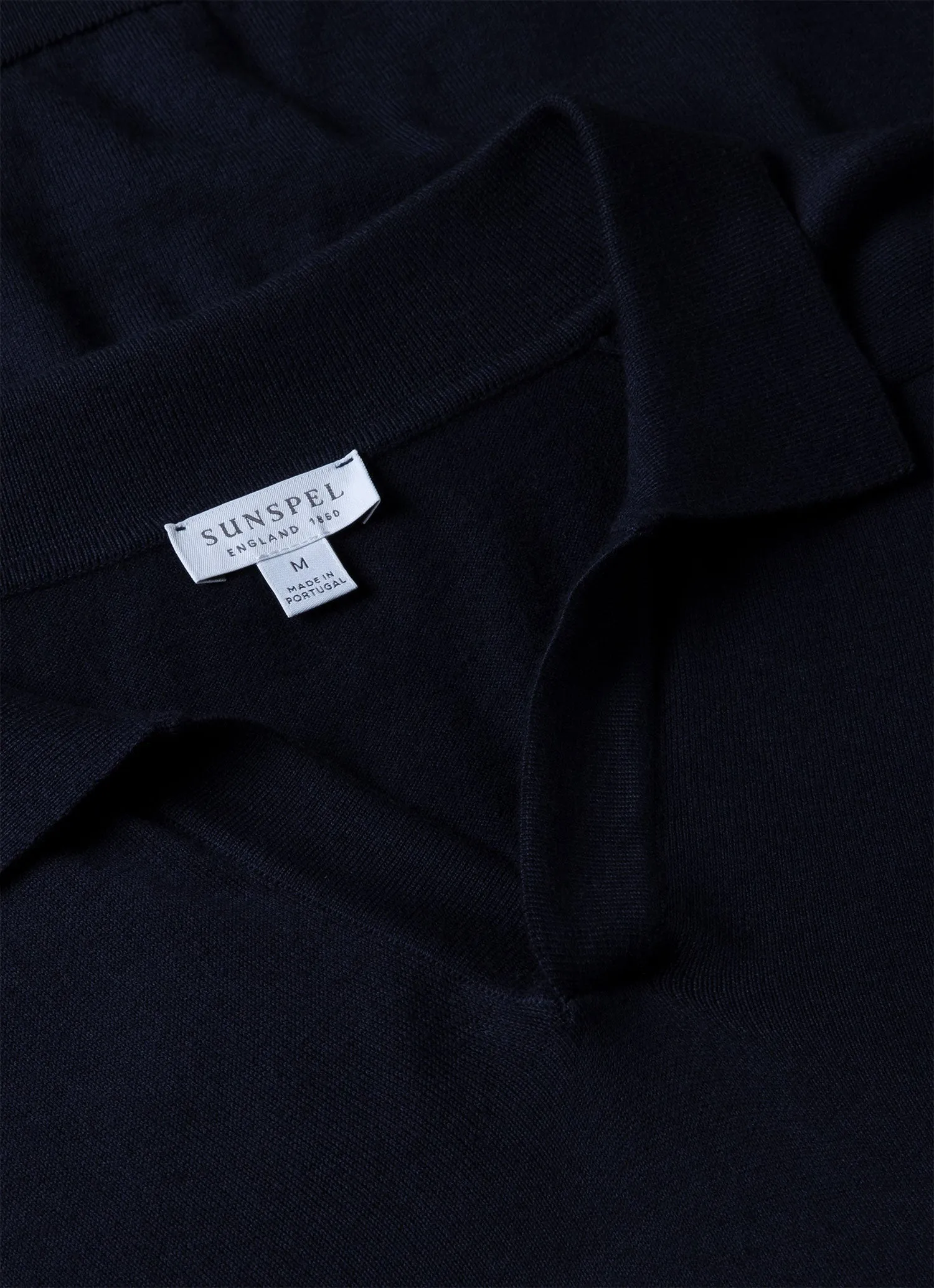 Men's Sea Island Cashmere Polo Shirt in Navy sold by Sunspel product image thumbnail 4
