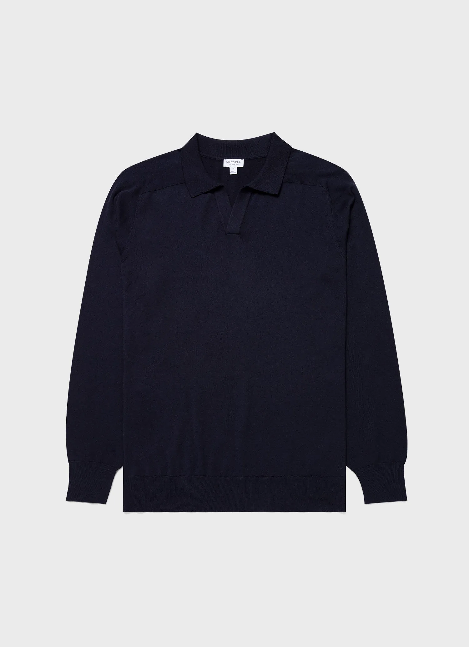 Men's Sea Island Cashmere Polo Shirt in Navy sold by Sunspel