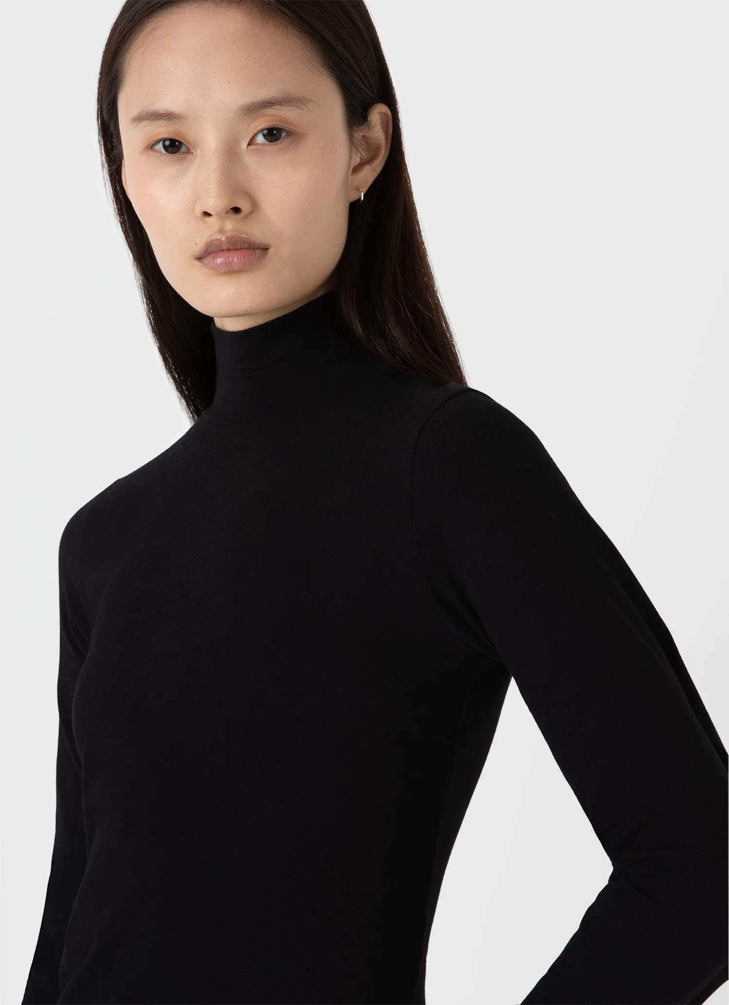 Women's High Neck Dress in Black sold by Sunspel product image thumbnail 4