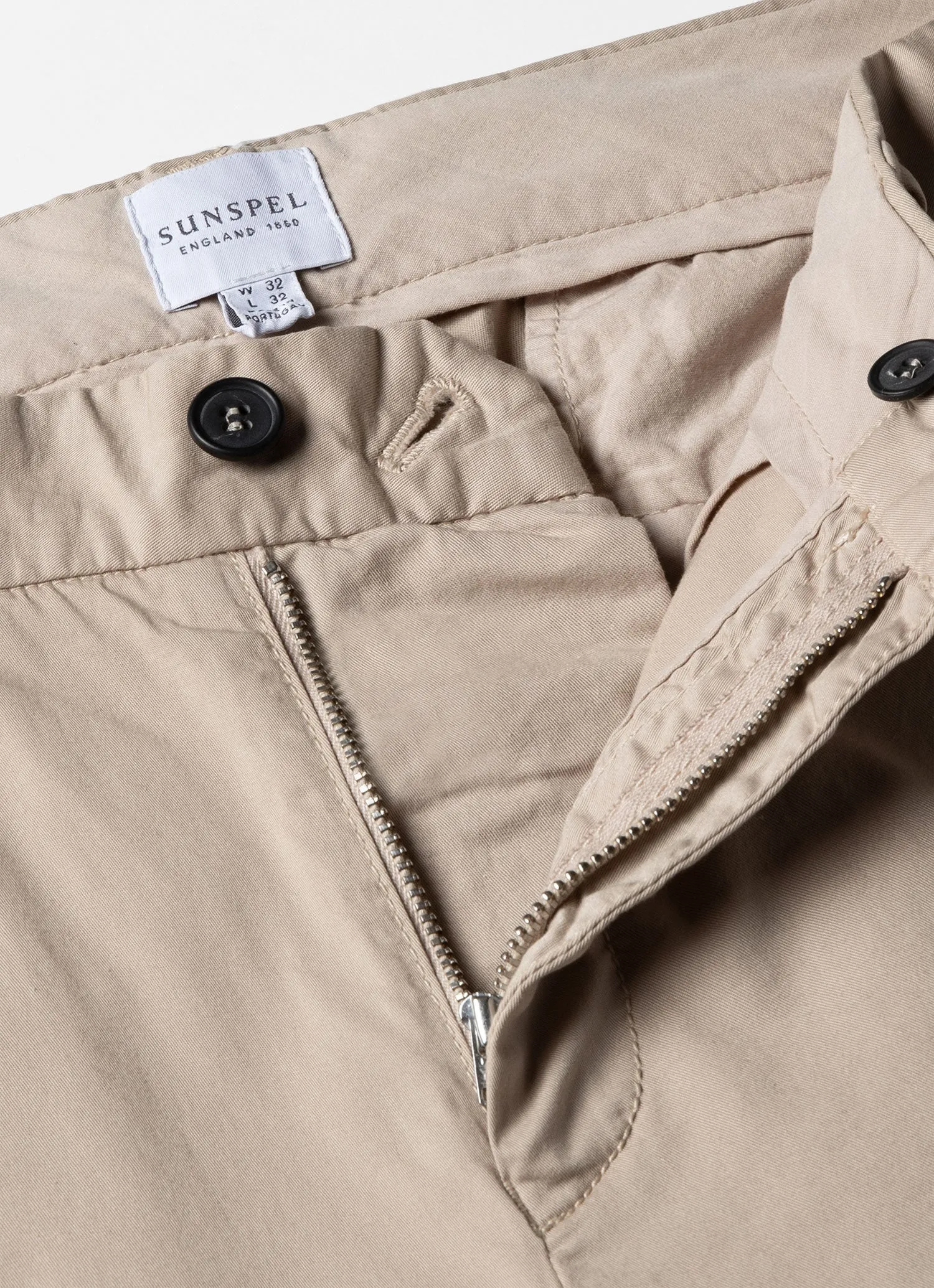 Men's Slim Fit Chino in Light Stone sold by Sunspel product image thumbnail 4