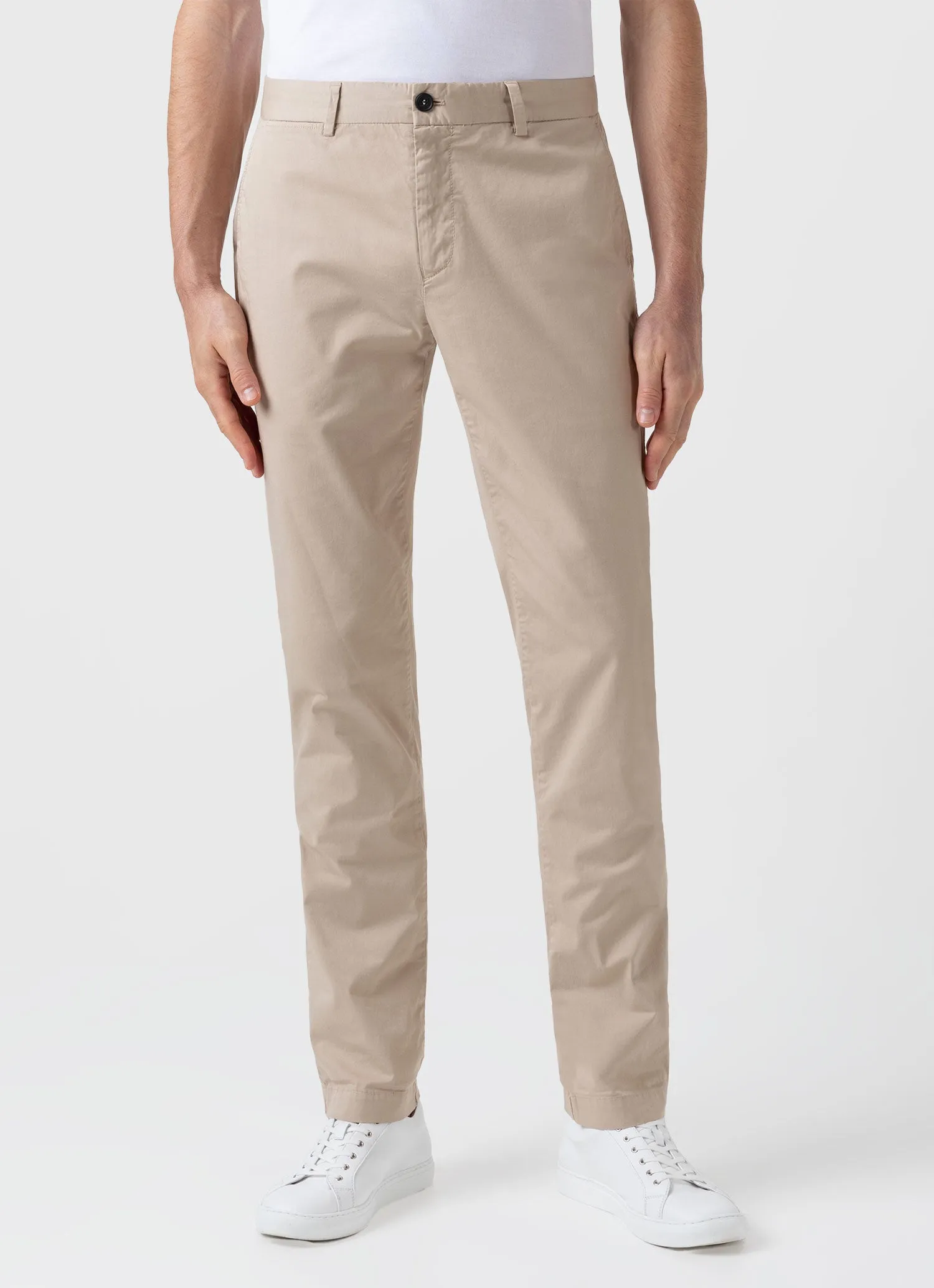 Men's Slim Fit Chino in Light Stone sold by Sunspel product image thumbnail 3