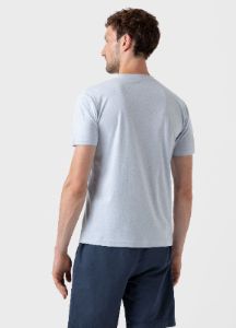 Men's Riviera T-shirt in Pastel Blue Melange sold by Sunspel