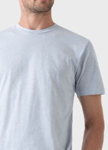 Men's Riviera T-shirt in Pastel Blue Melange sold by Sunspel