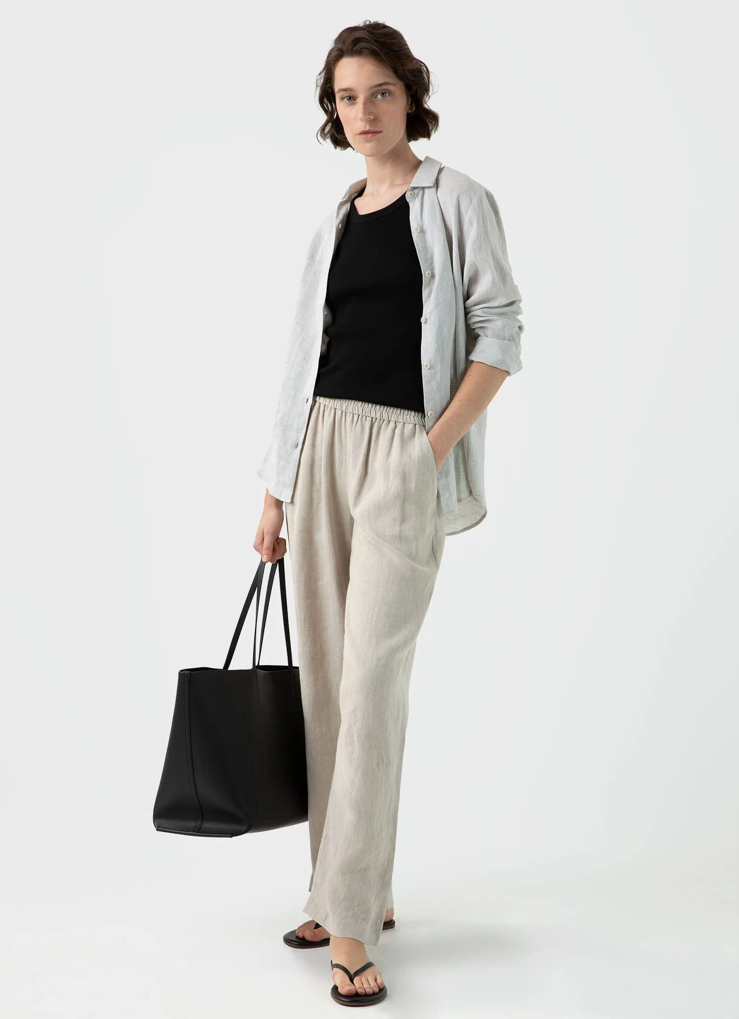 Women's Ribbed Tank Top in Black sold by Sunspel product image thumbnail 2