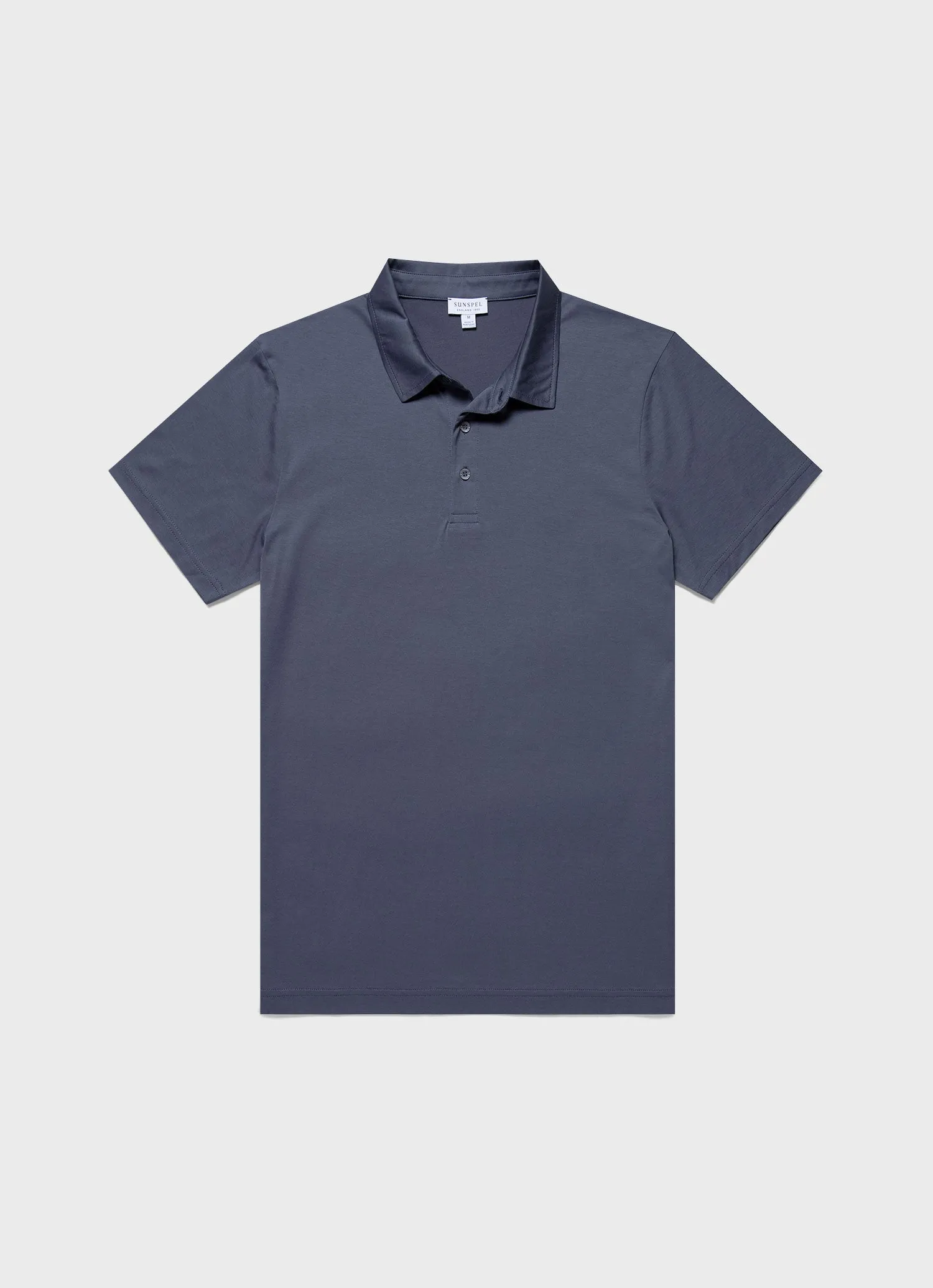 Men's Jersey Classic Polo Shirt in Slate Blue sold by Sunspel