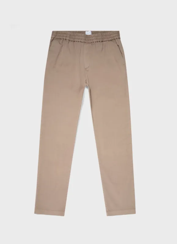 Men's Twill Drawstring Trouser in Dark Stone sold by Sunspel