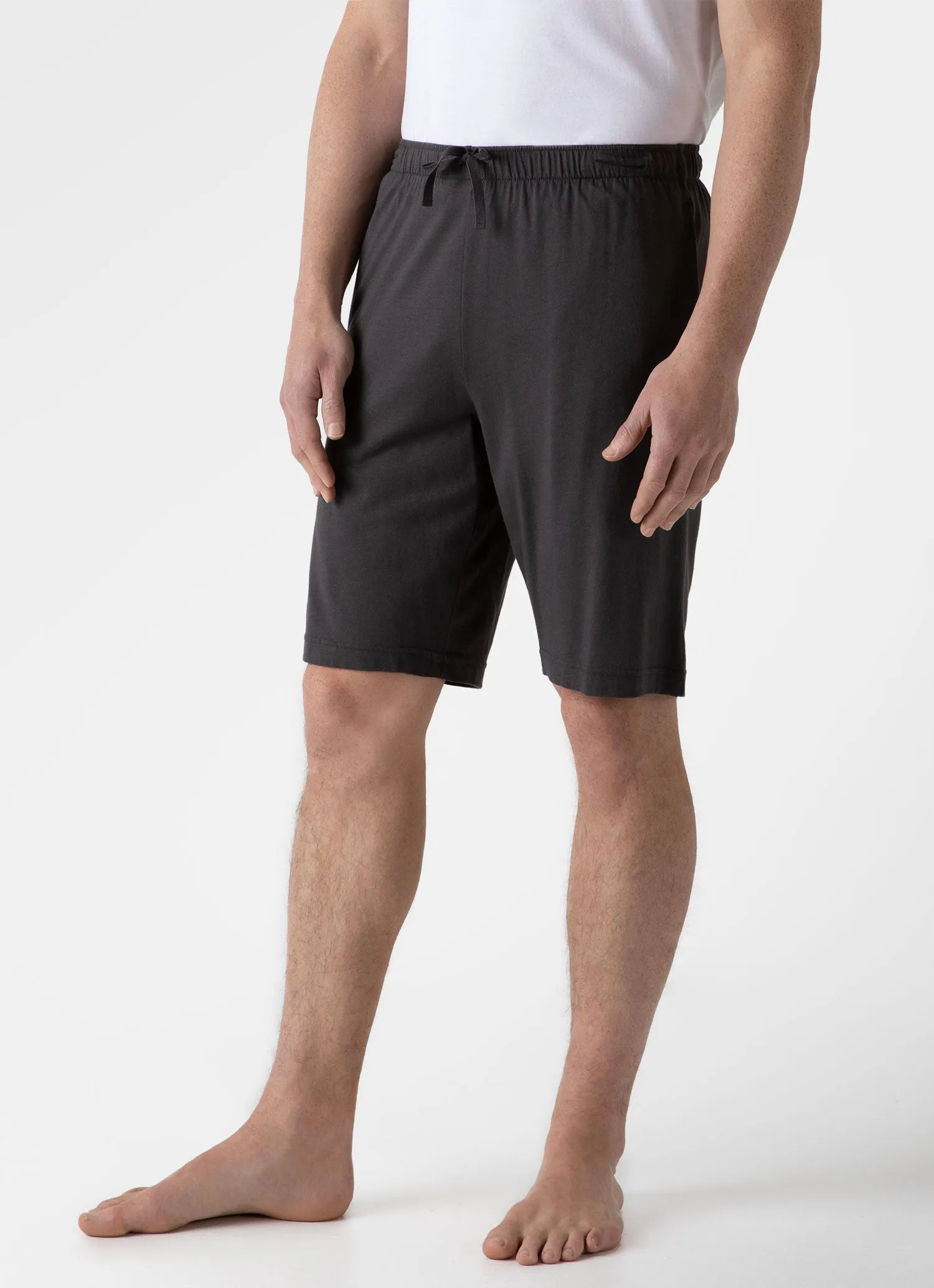 Men's Cotton Modal Lounge Shorts in Charcoal sold by Sunspel product image thumbnail 3
