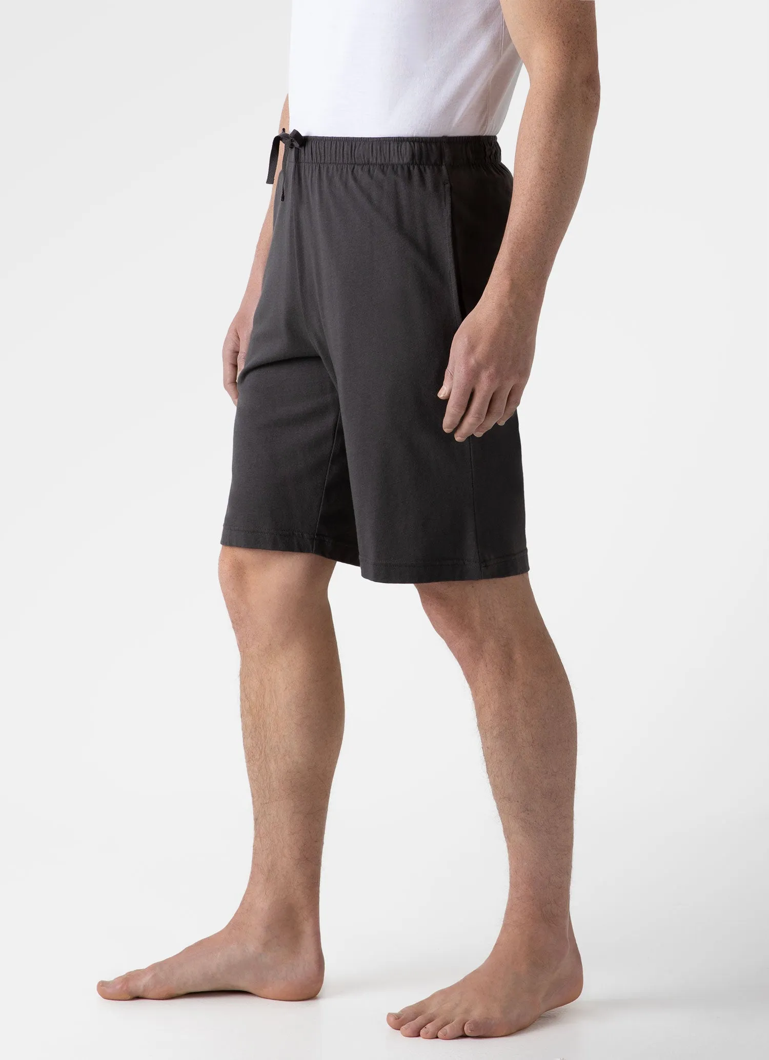 Men's Cotton Modal Lounge Shorts in Charcoal sold by Sunspel product image thumbnail 5