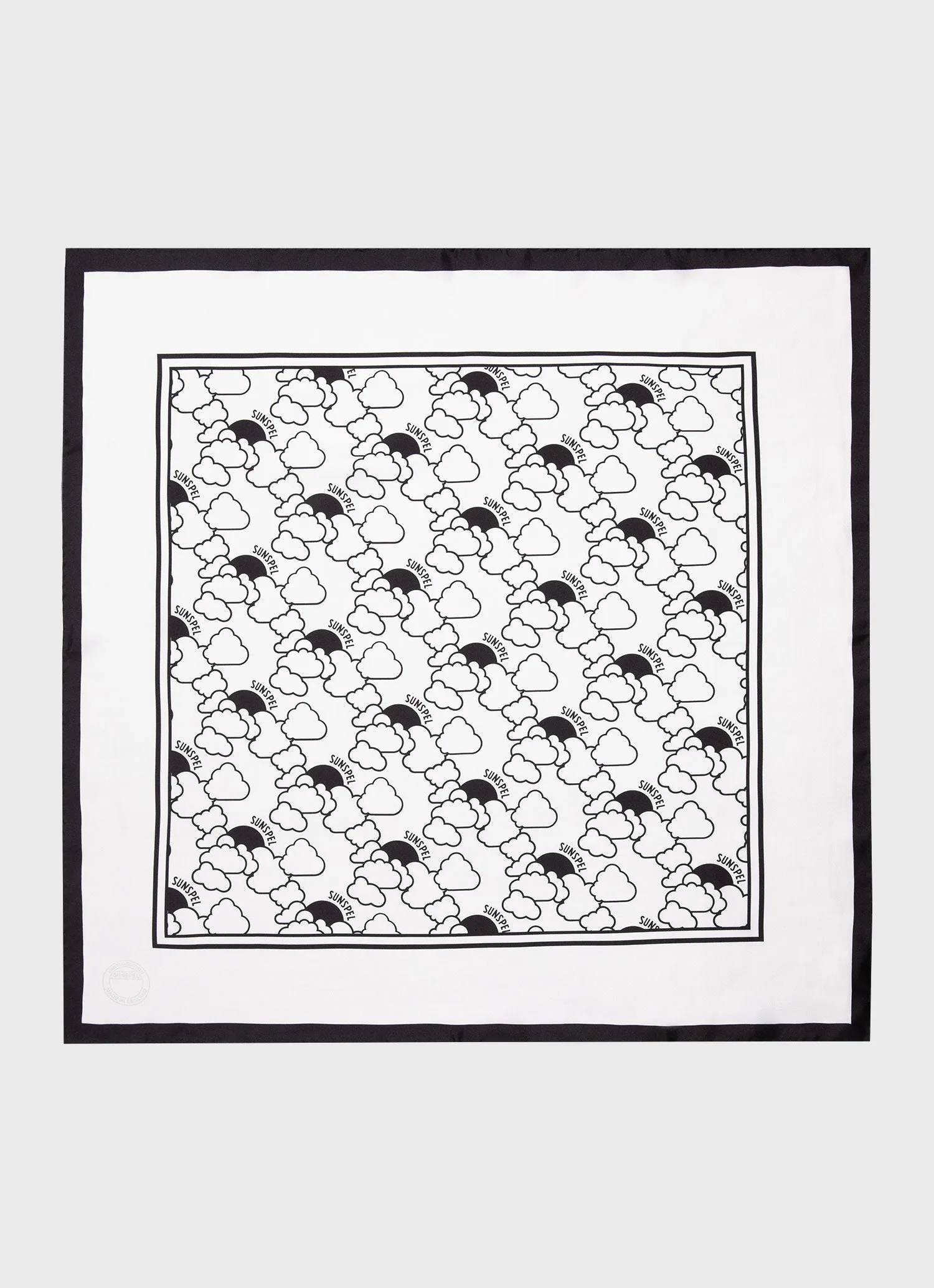 Women's Silk Scarf in Ecru Mini Archive Print sold by Sunspel