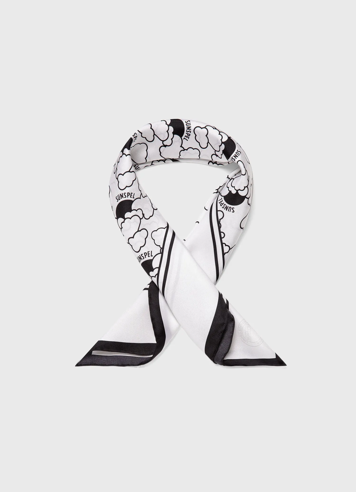 Women's Silk Scarf in Ecru Mini Archive Print sold by Sunspel product image thumbnail 2