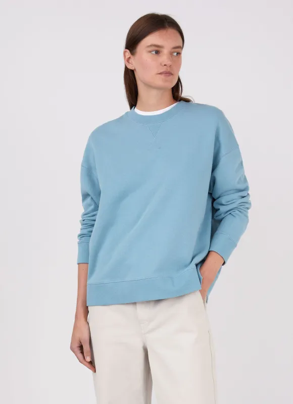 Women's Relaxed Loopback Sweatshirt in Storm Blue sold by Sunspel