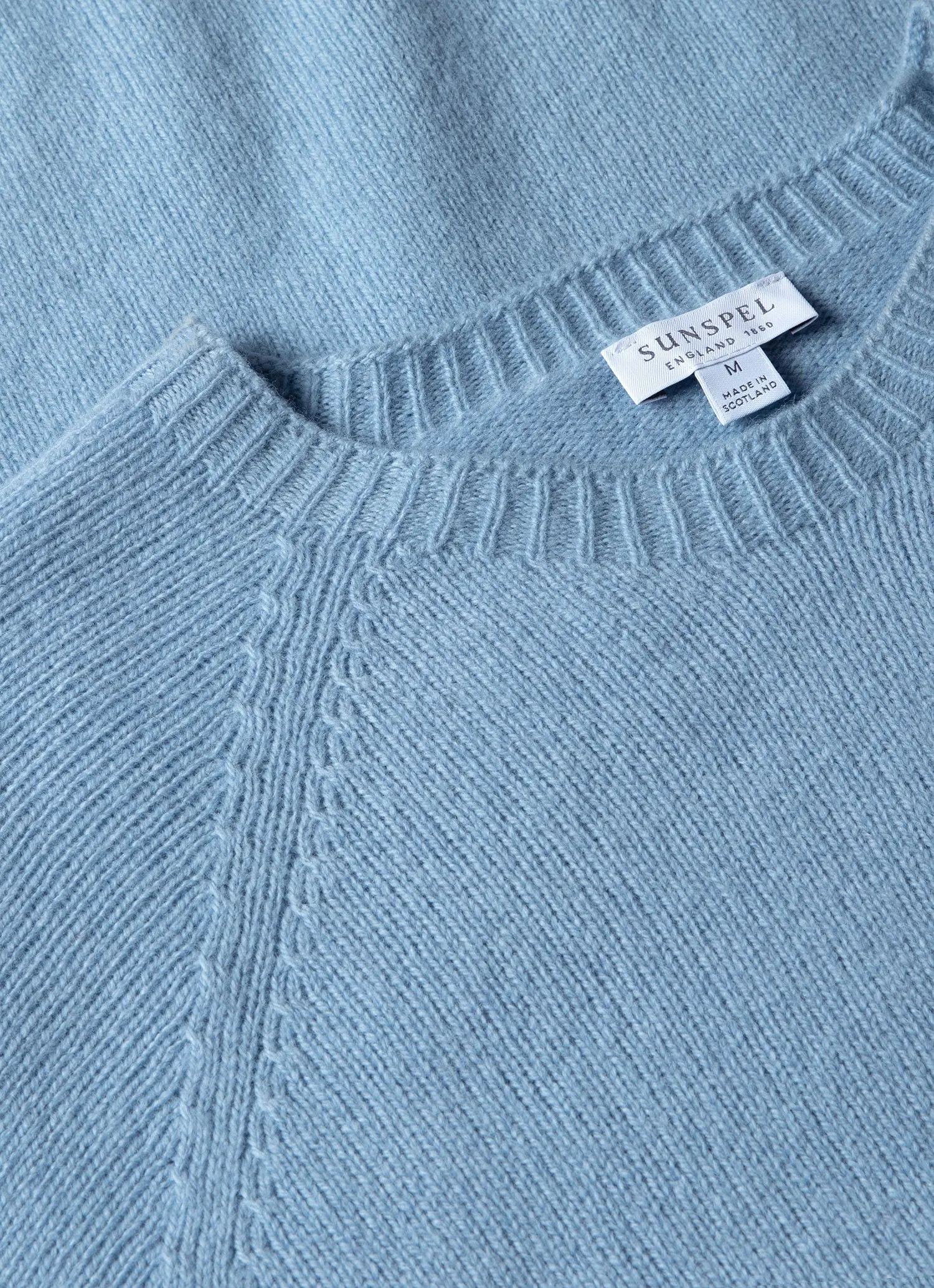 Men's Lambswool Crew Neck Jumper in Sky Blue sold by Sunspel product image thumbnail 4