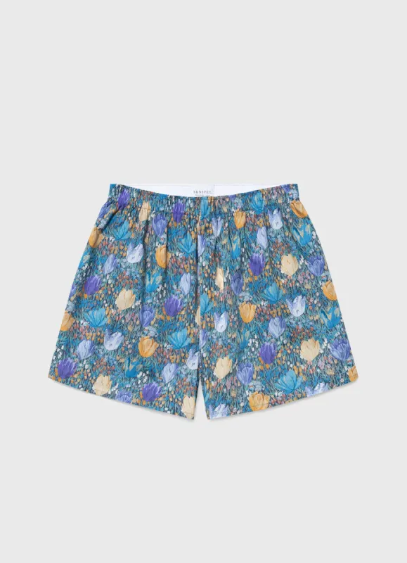 Men's Liberty Print Boxer Shorts in Tulip sold by Sunspel
