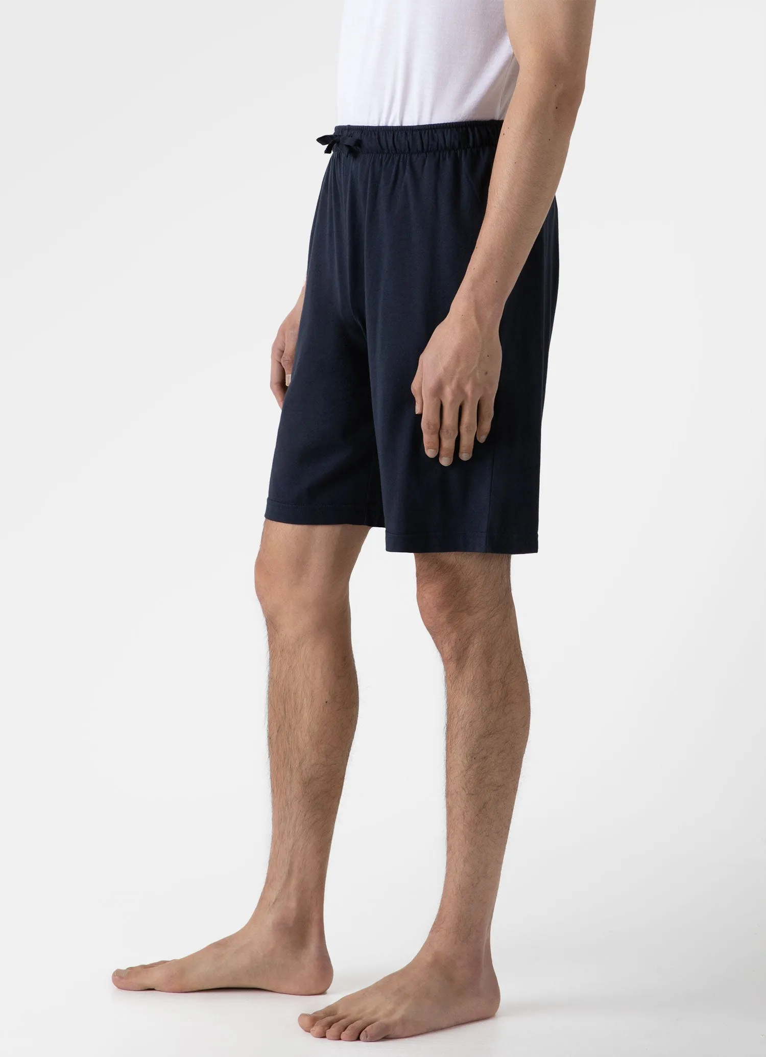 Men's Cotton Modal Lounge Shorts in Navy sold by Sunspel product image thumbnail 5