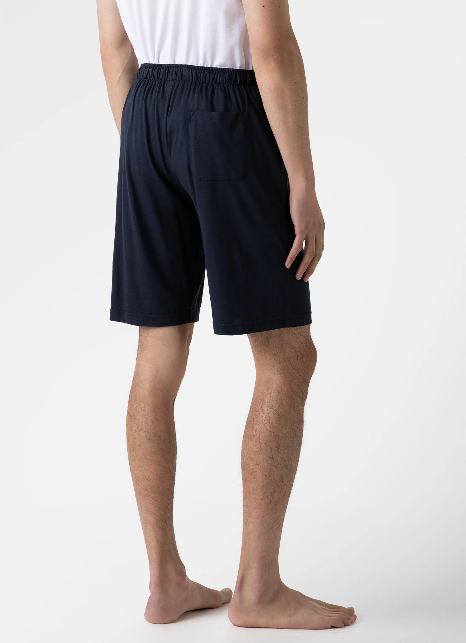 Men's Cotton Modal Lounge Shorts in Navy sold by Sunspel product image thumbnail 4