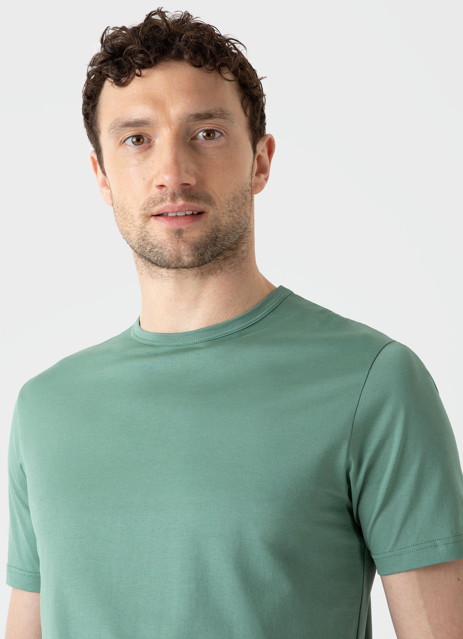 Men's Classic T-shirt in Light Pine sold by Sunspel product image thumbnail 5
