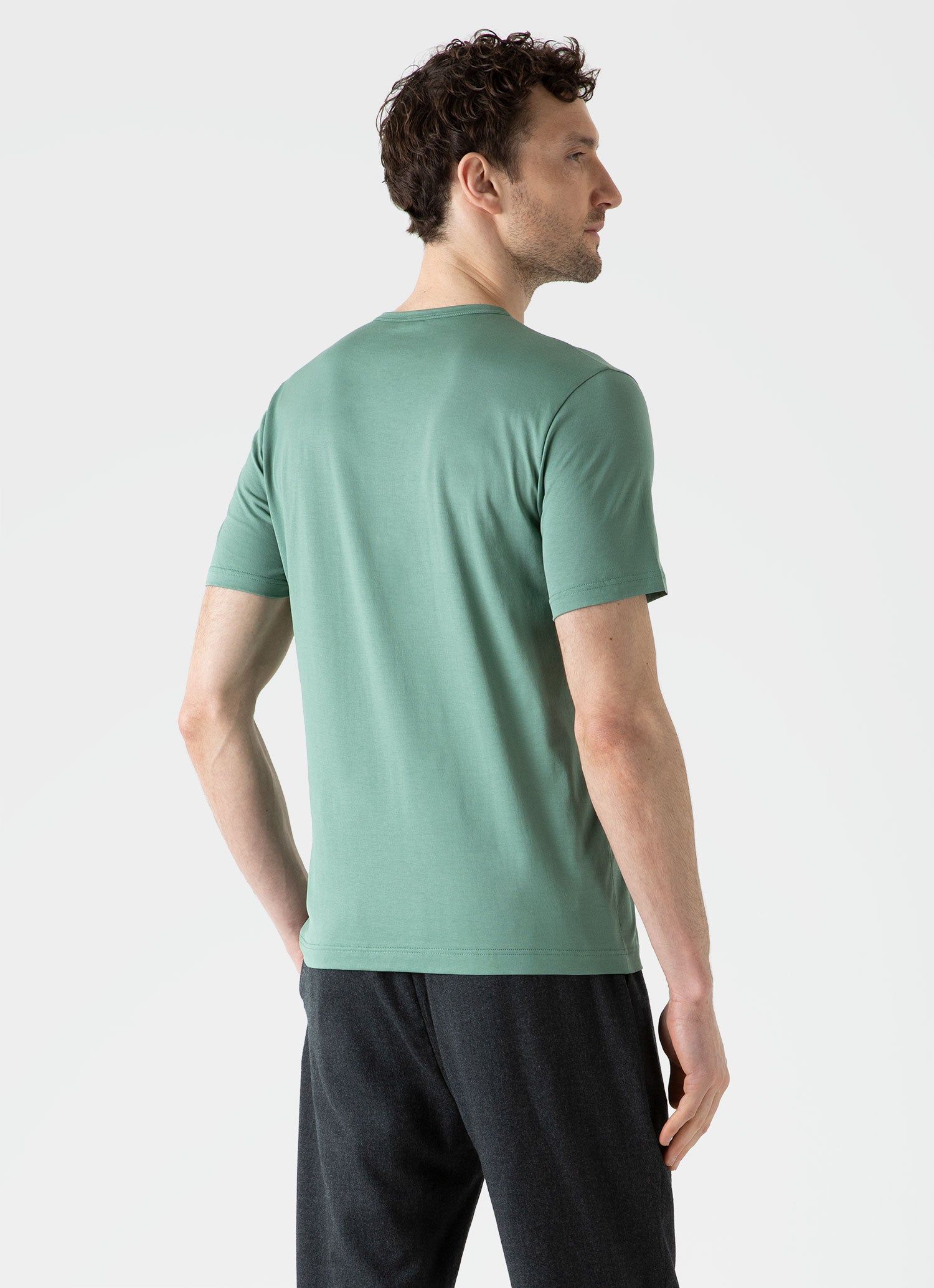 Men's Classic T-shirt in Light Pine sold by Sunspel product image thumbnail 4