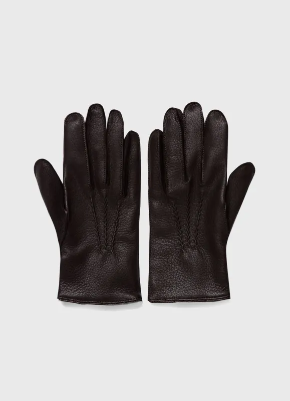 Men's Deerskin Glove in Brown sold by Sunspel