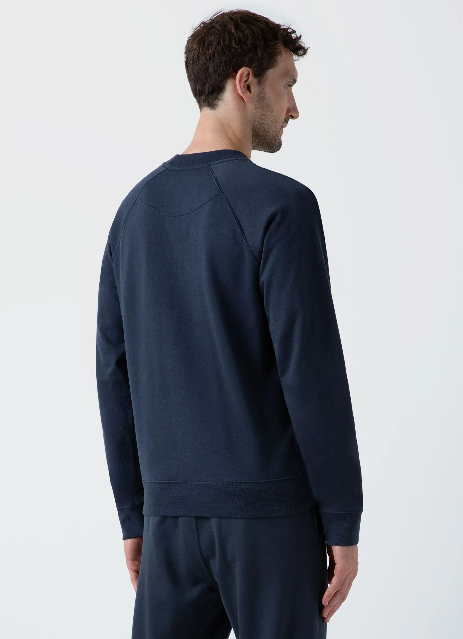 Men's Sea Island Cotton Sweatshirt in Navy sold by Sunspel product image thumbnail 4