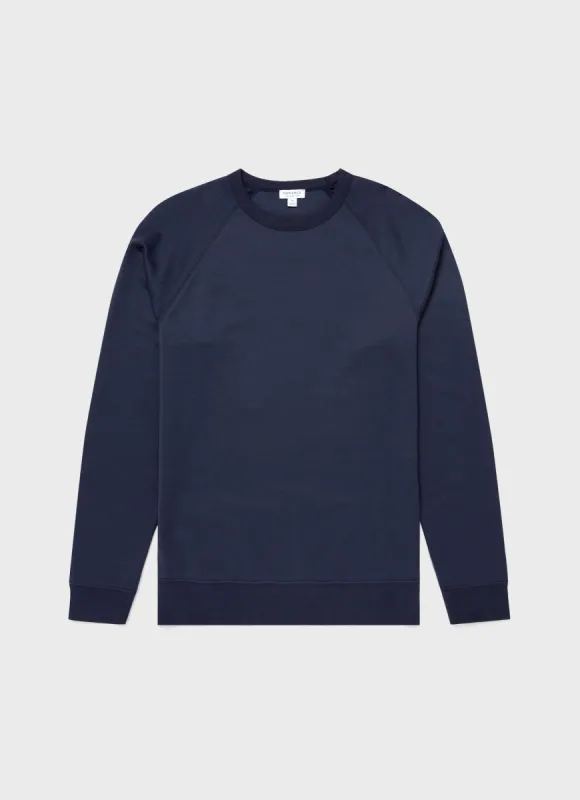 Men's Sea Island Cotton Sweatshirt in Navy sold by Sunspel
