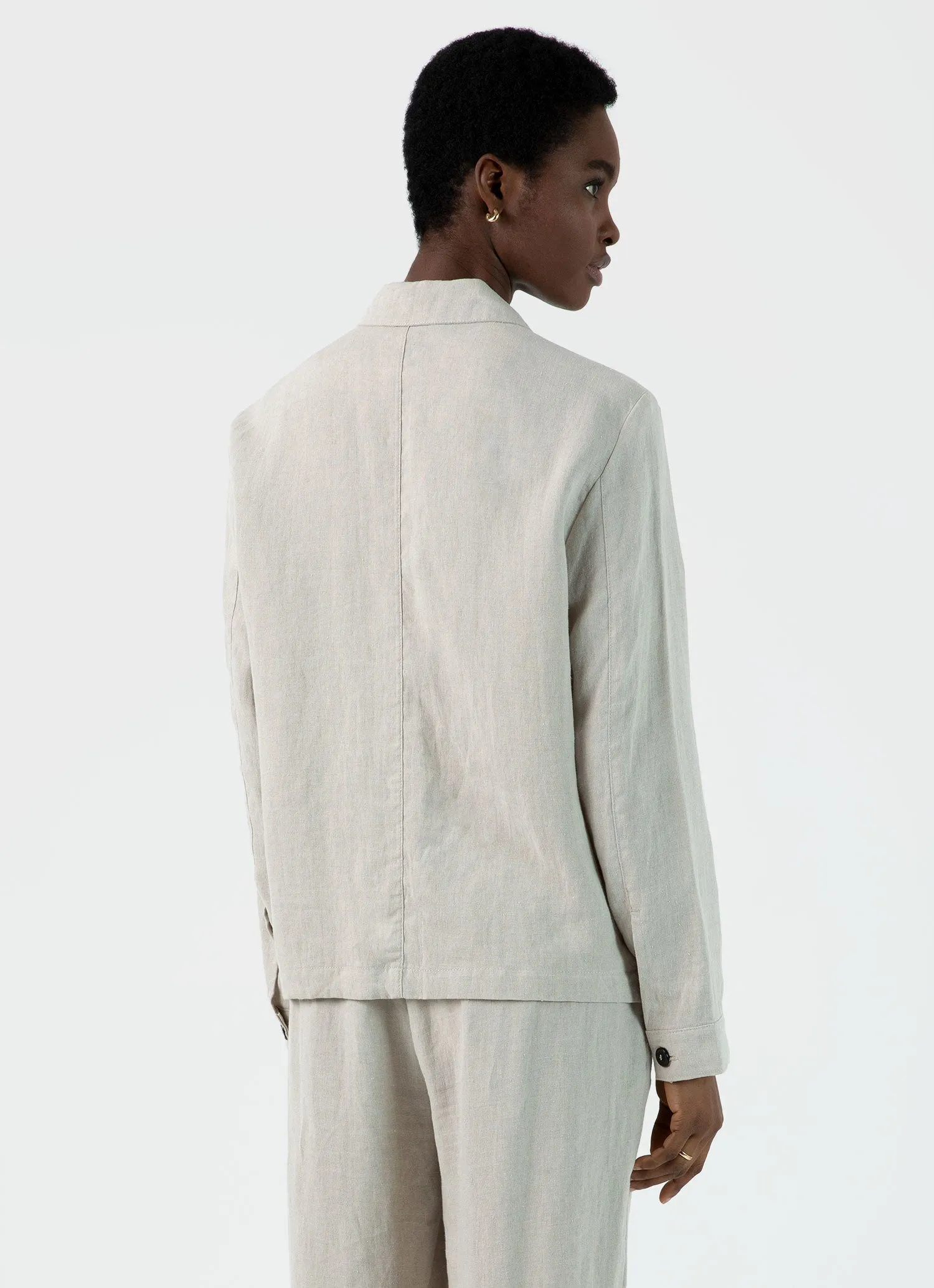 Women's Linen Twin Pocket Jacket in Light Sand sold by Sunspel product image thumbnail 4