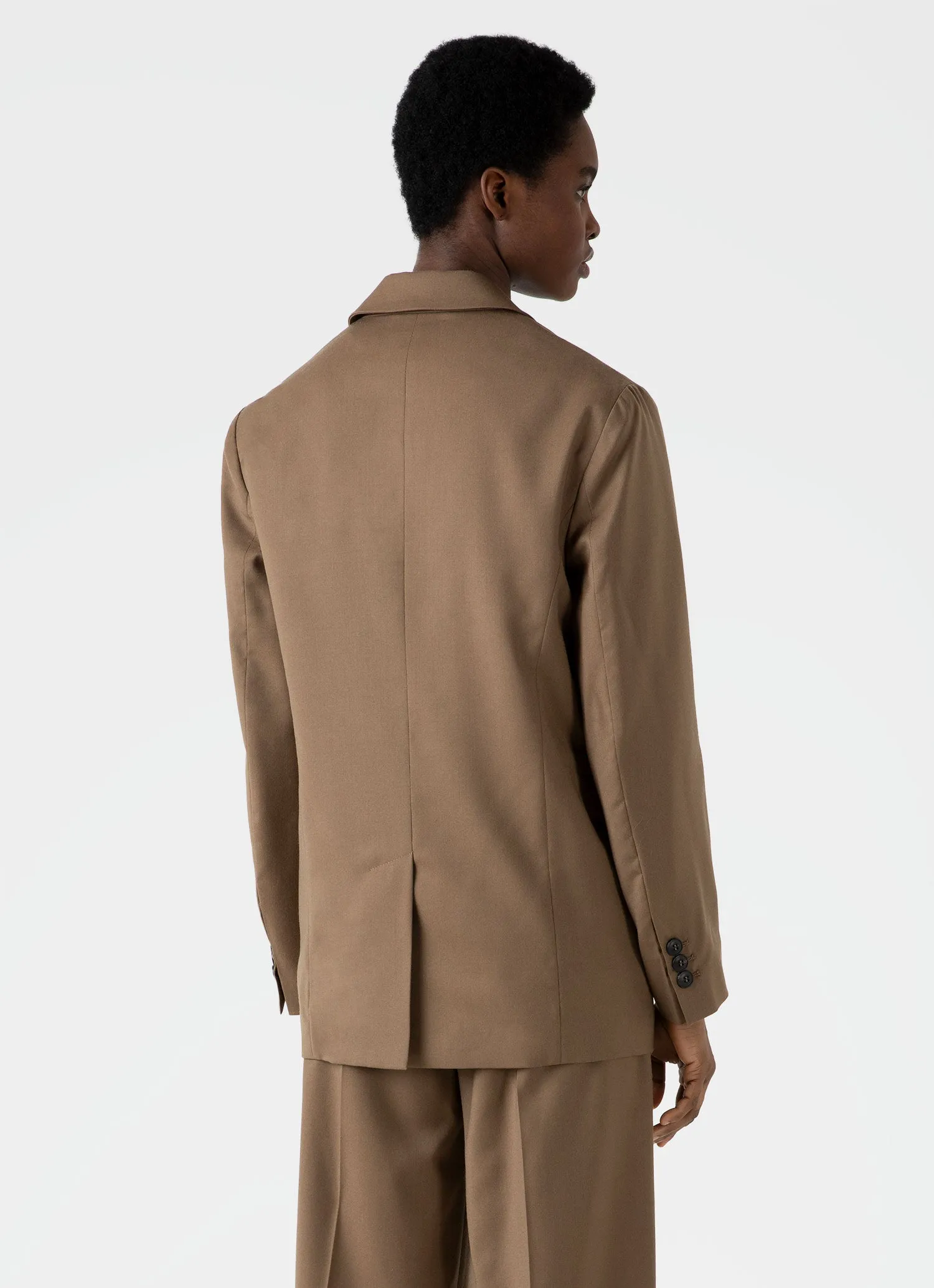 Women's Wool Blazer in Dark Camel sold by Sunspel product image thumbnail 4