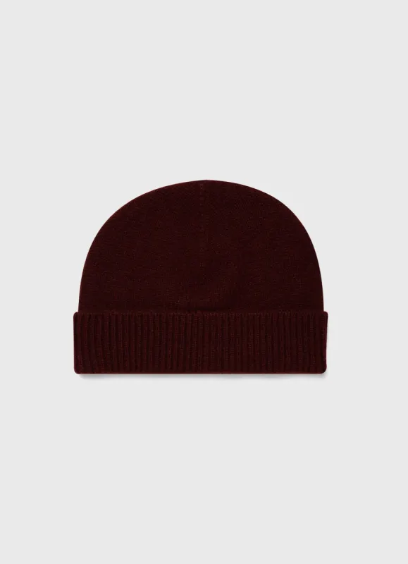 Scottish Lambswool Hat in Maroon sold by Sunspel