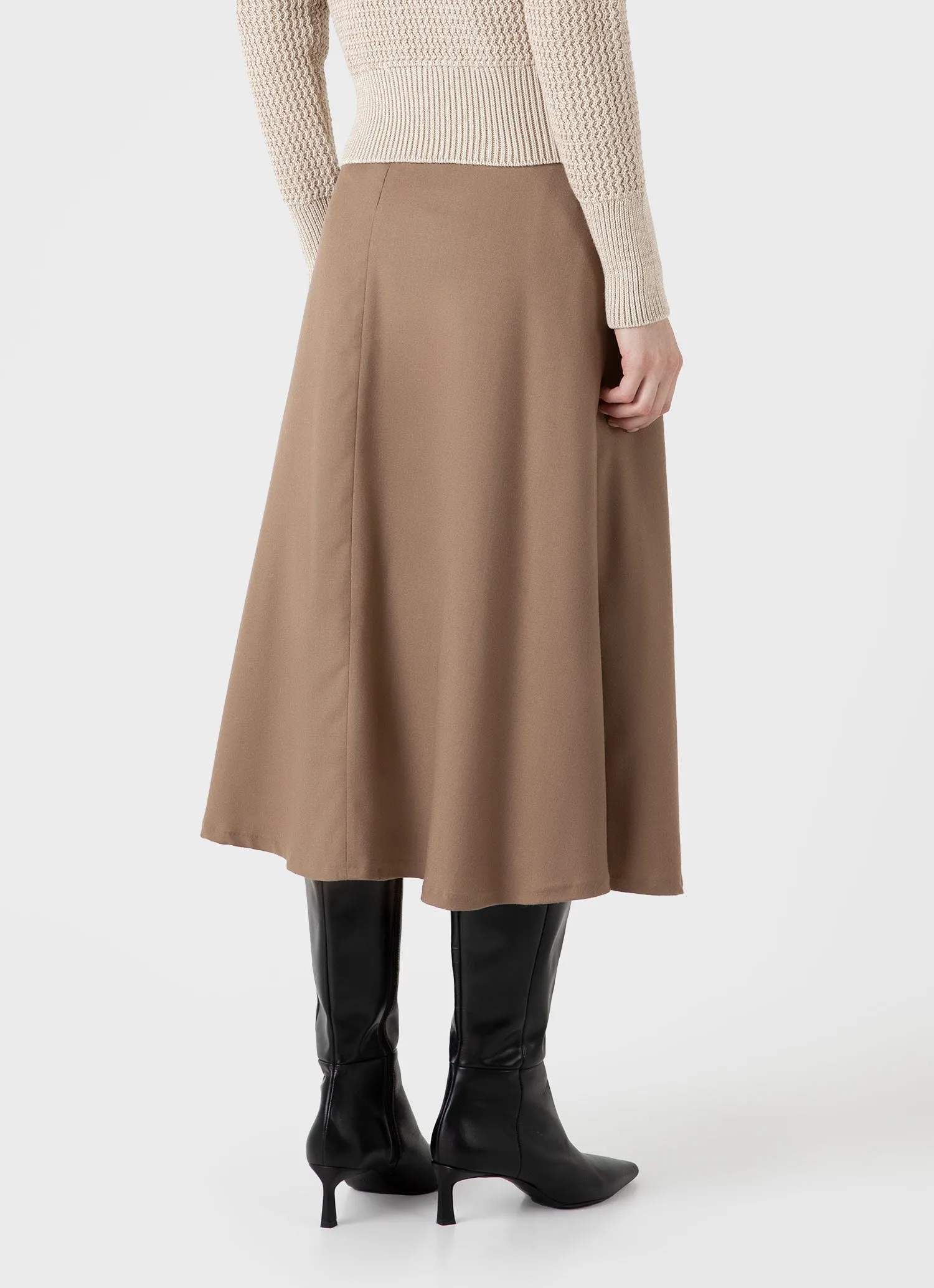 Women's A-line Skirt in Light Camel sold by Sunspel product image thumbnail 3