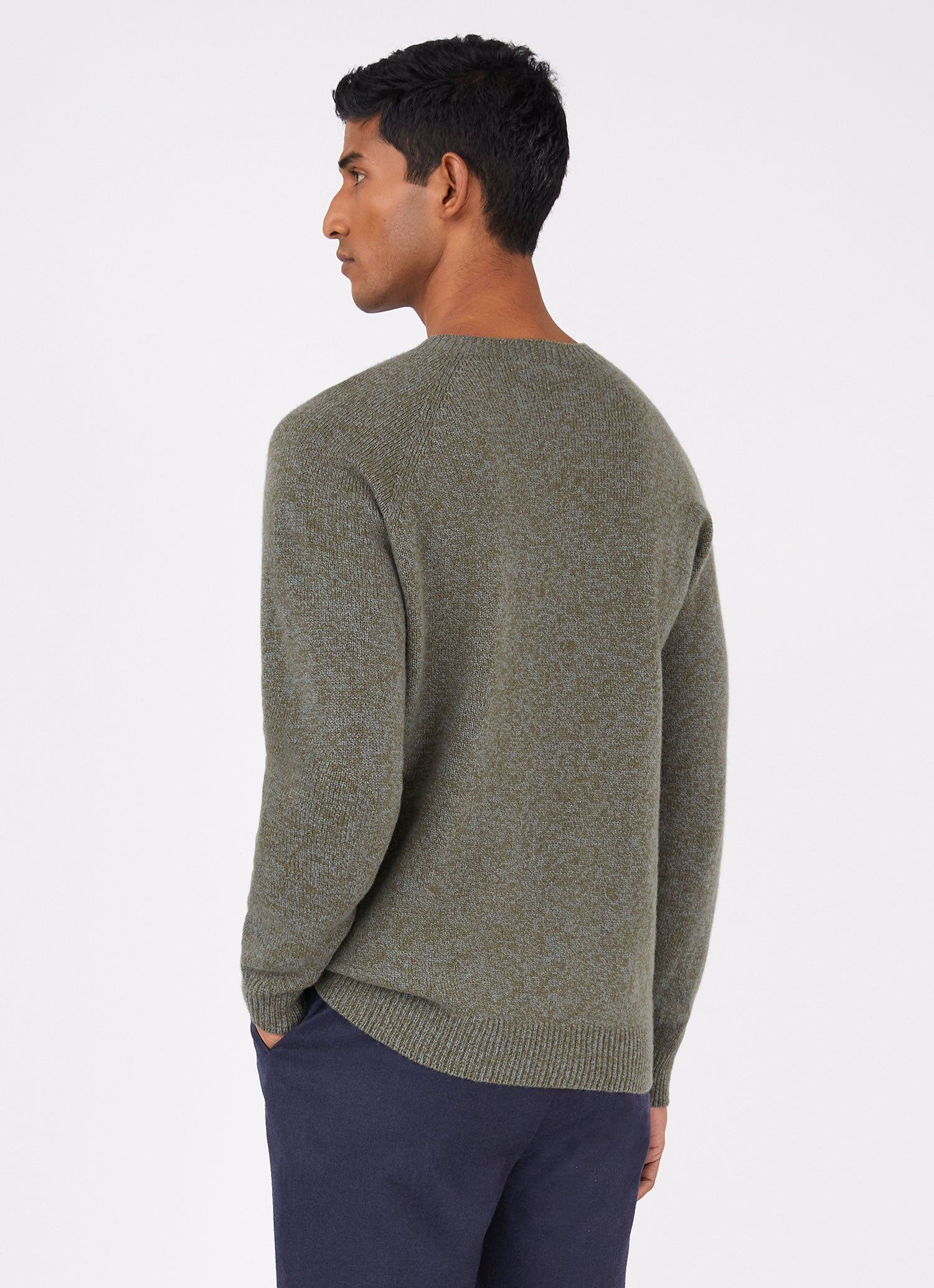 Men's Lambswool Crew Neck Jumper in Caper sold by Sunspel product image thumbnail 4