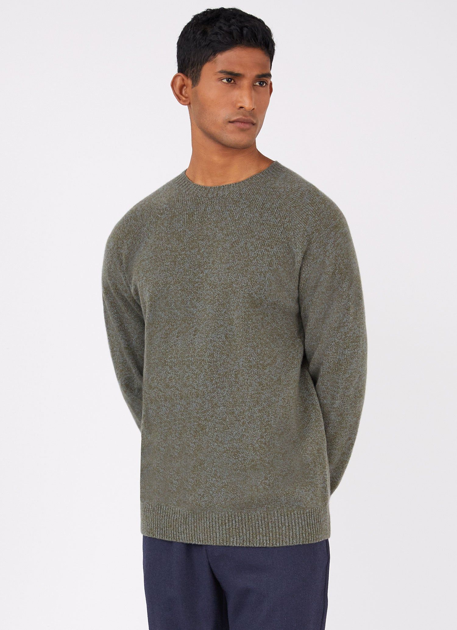 Men's Lambswool Crew Neck Jumper in Caper sold by Sunspel product image thumbnail 2