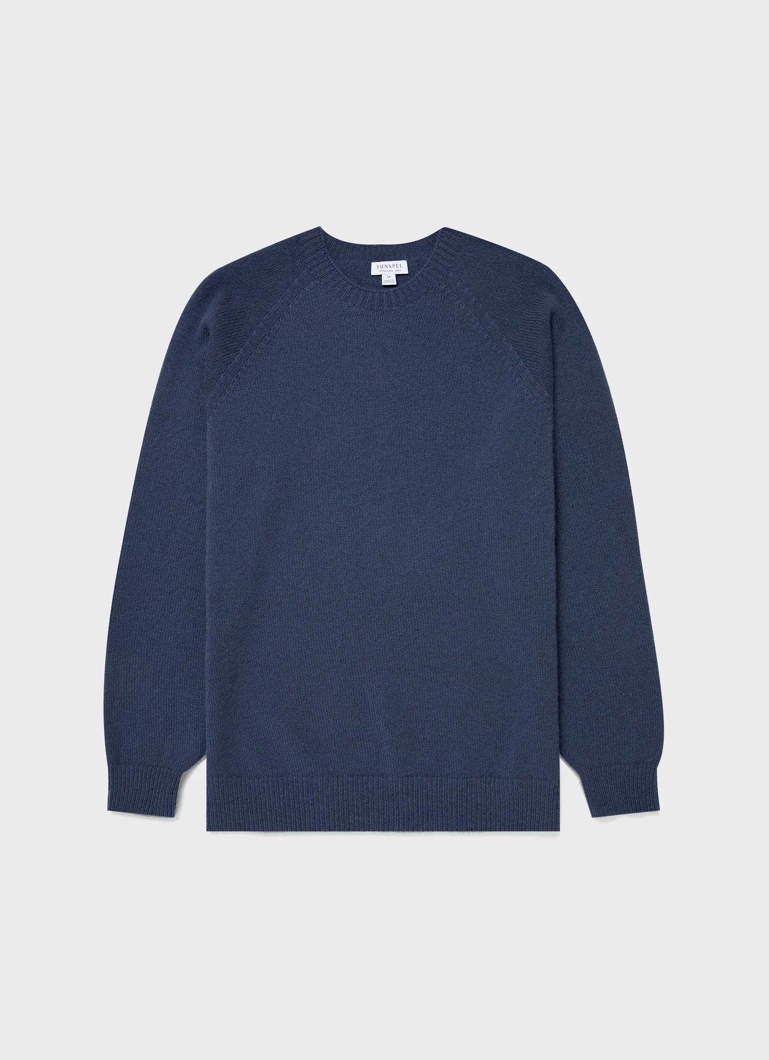 Men's Lambswool Crew Neck Jumper in Slate Blue sold by Sunspel