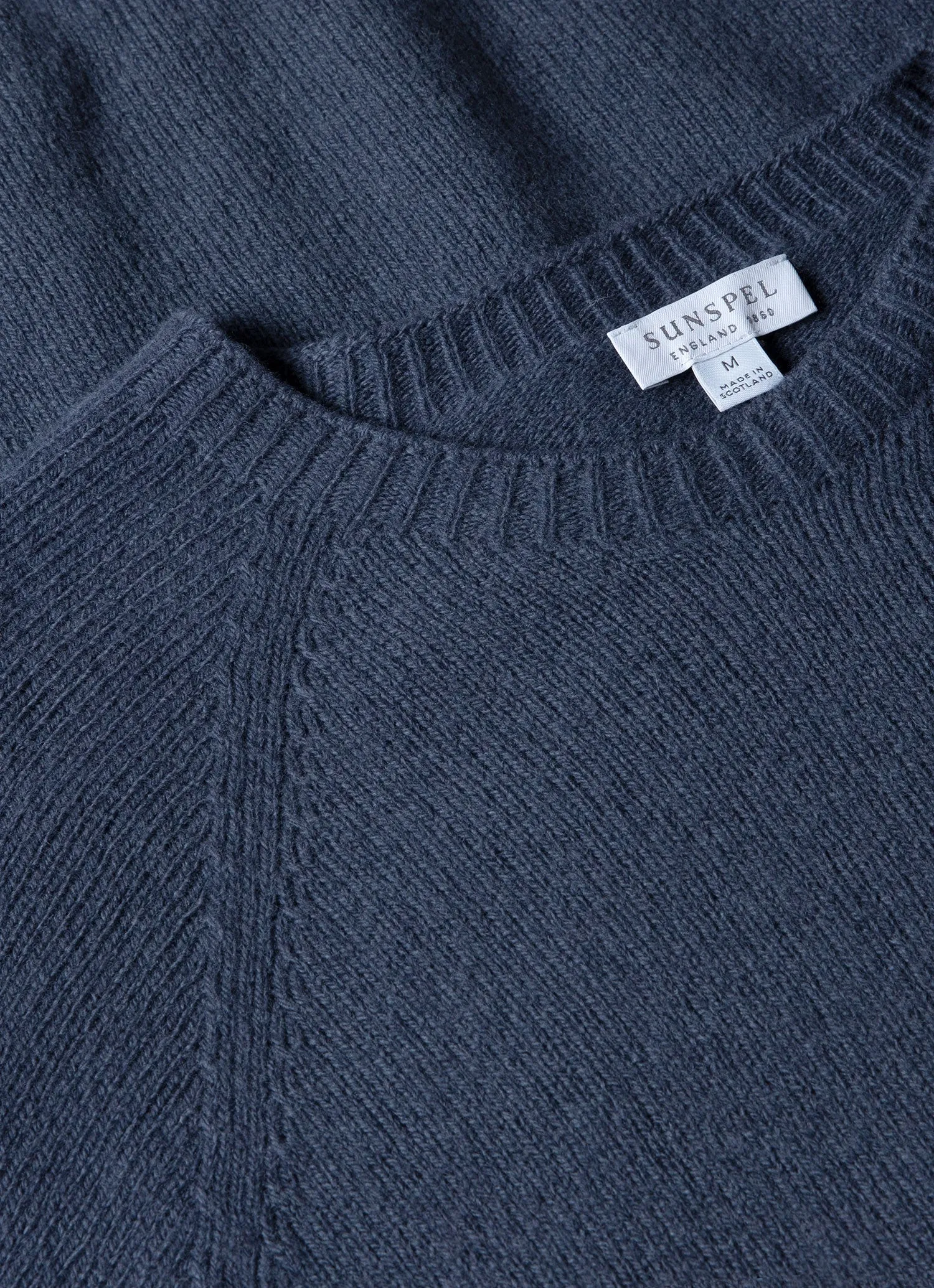 Men's Lambswool Crew Neck Jumper in Slate Blue sold by Sunspel product image thumbnail 4