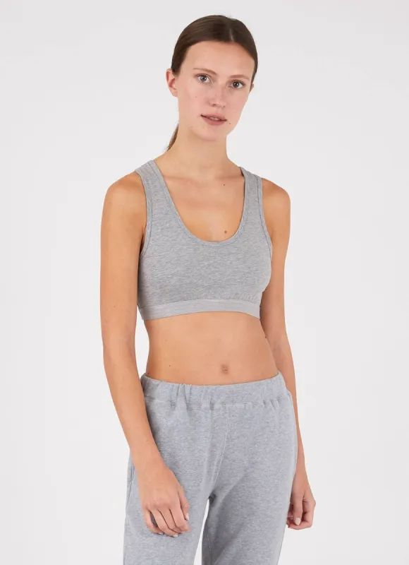 Women's Crop Top in Grey Marl sold by Sunspel