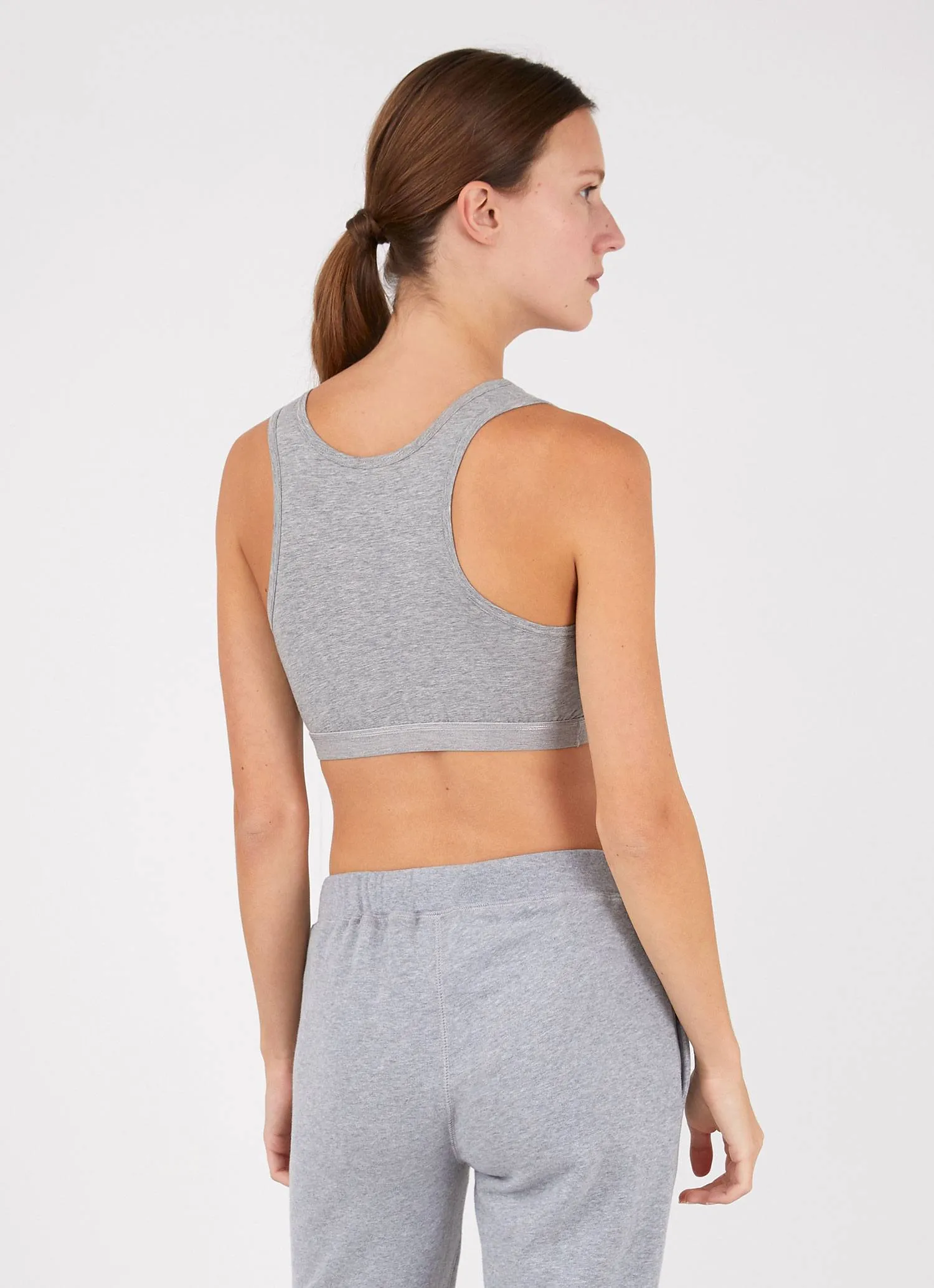 Women's Crop Top in Grey Marl sold by Sunspel product image thumbnail 3