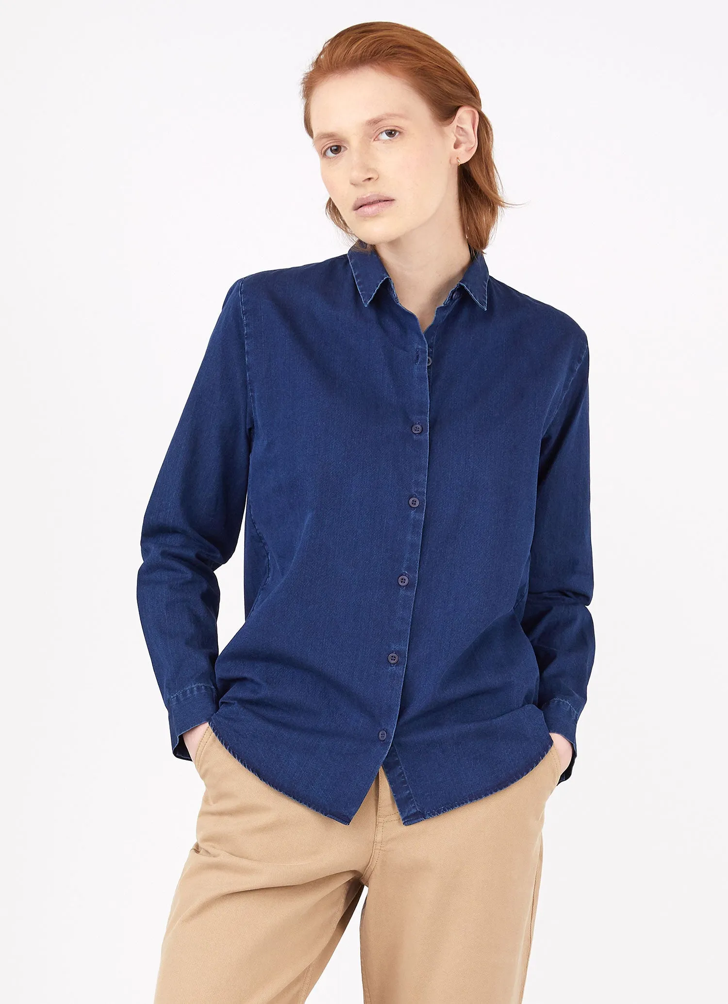 Women's Denim Shirt in Indigo sold by Sunspel product image thumbnail 2