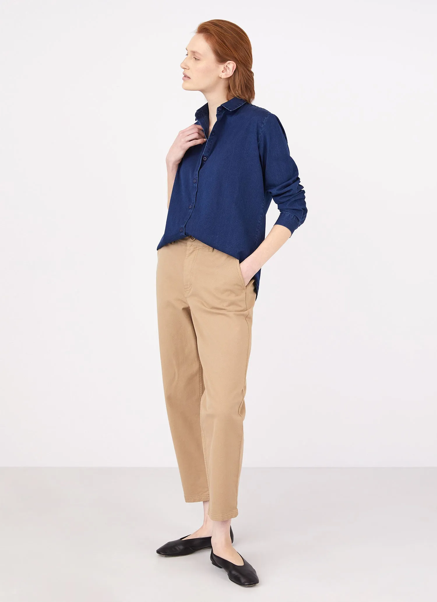 Women's Denim Shirt in Indigo sold by Sunspel product image thumbnail 3