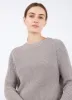 Women's Cotton Boxy Crew Neck Jumper in Oatmeal Melange sold by Sunspel