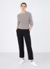 Women's Cotton Boxy Crew Neck Jumper in Oatmeal Melange sold by Sunspel