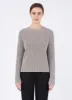 Women's Cotton Boxy Crew Neck Jumper in Oatmeal Melange sold by Sunspel