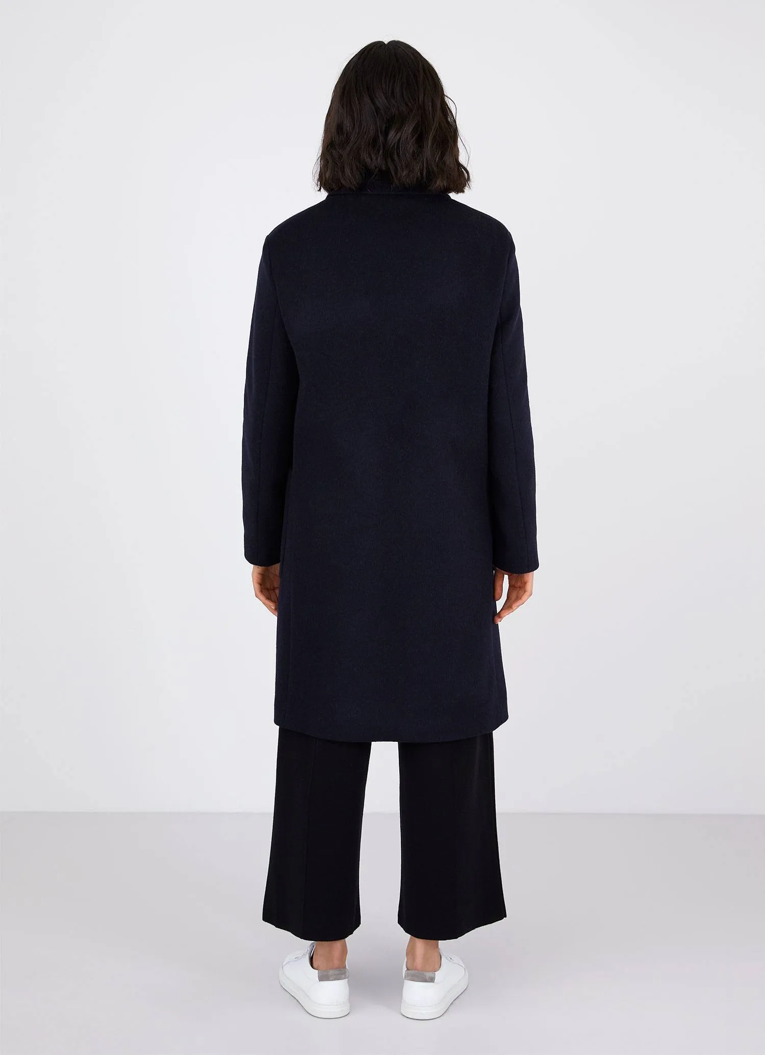 Women's Double Breasted Polo Coat in Navy sold by Sunspel product image thumbnail 4