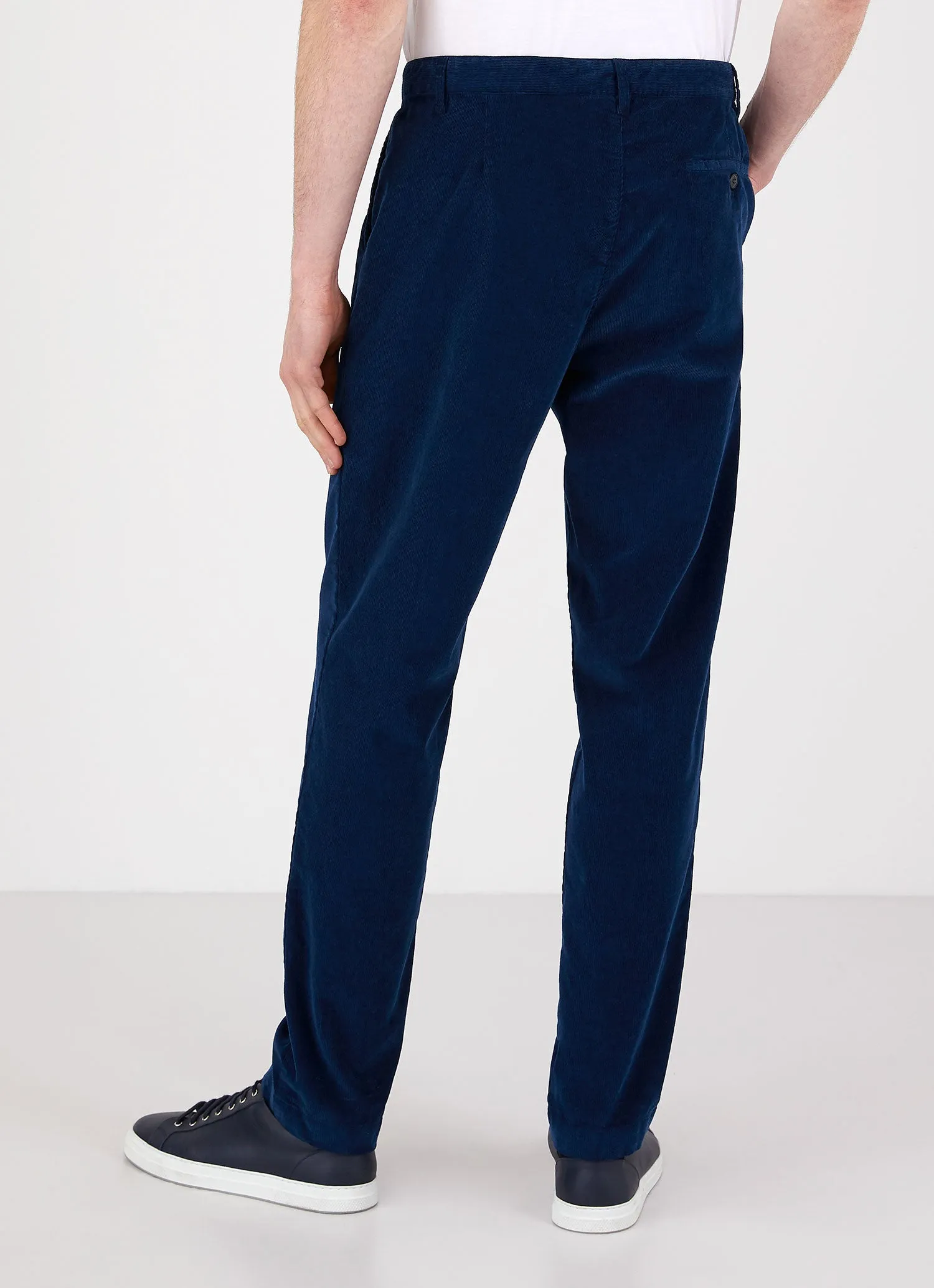 Men's Corduroy Pleated Trouser in Ink Blue sold by Sunspel product image thumbnail 4