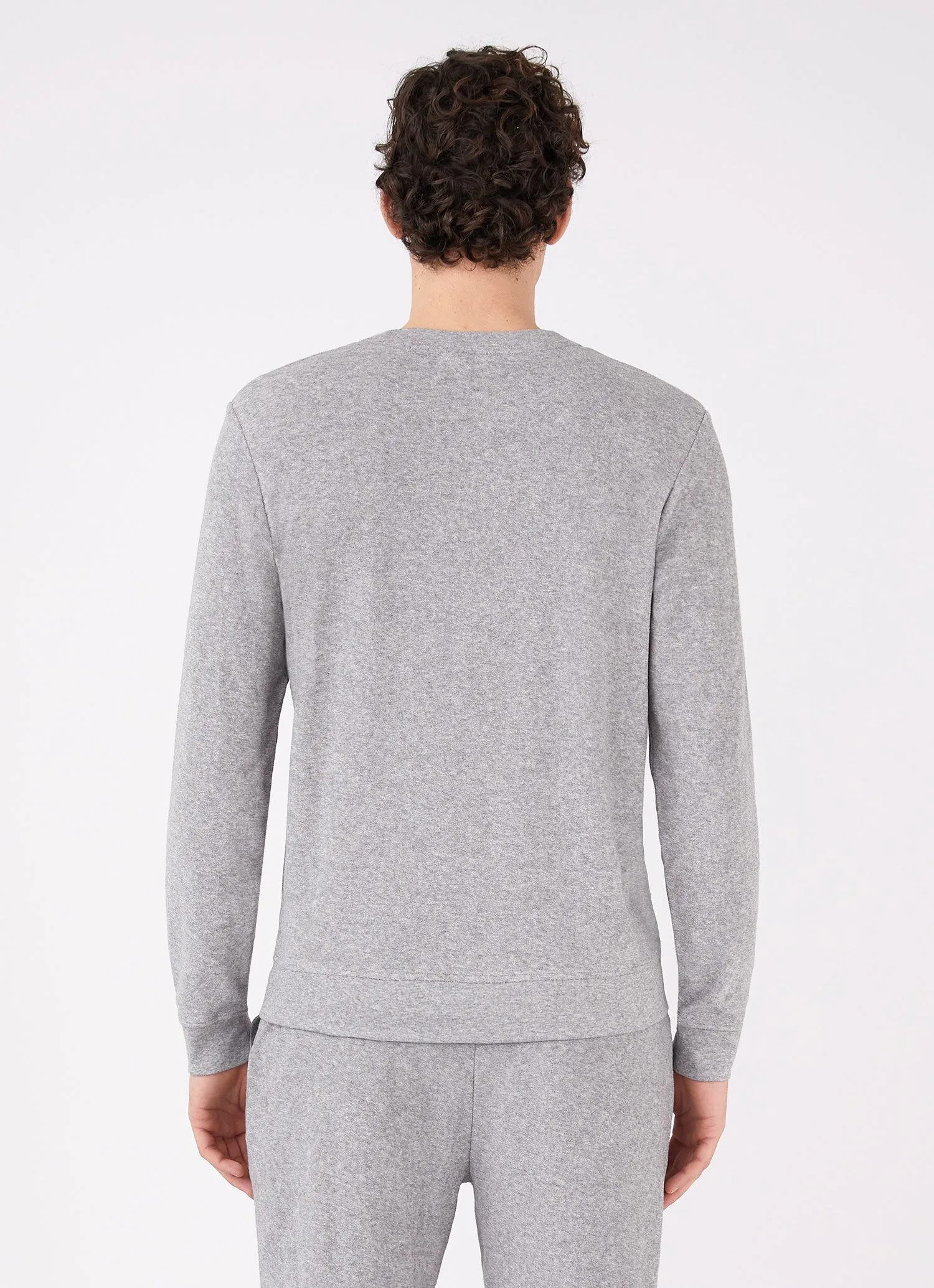 Men's Towelling Sweatshirt in Grey Melange sold by Sunspel product image thumbnail 4