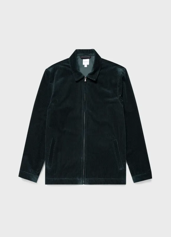 Men's Corduroy Harrington Jacket in Forest sold by Sunspel