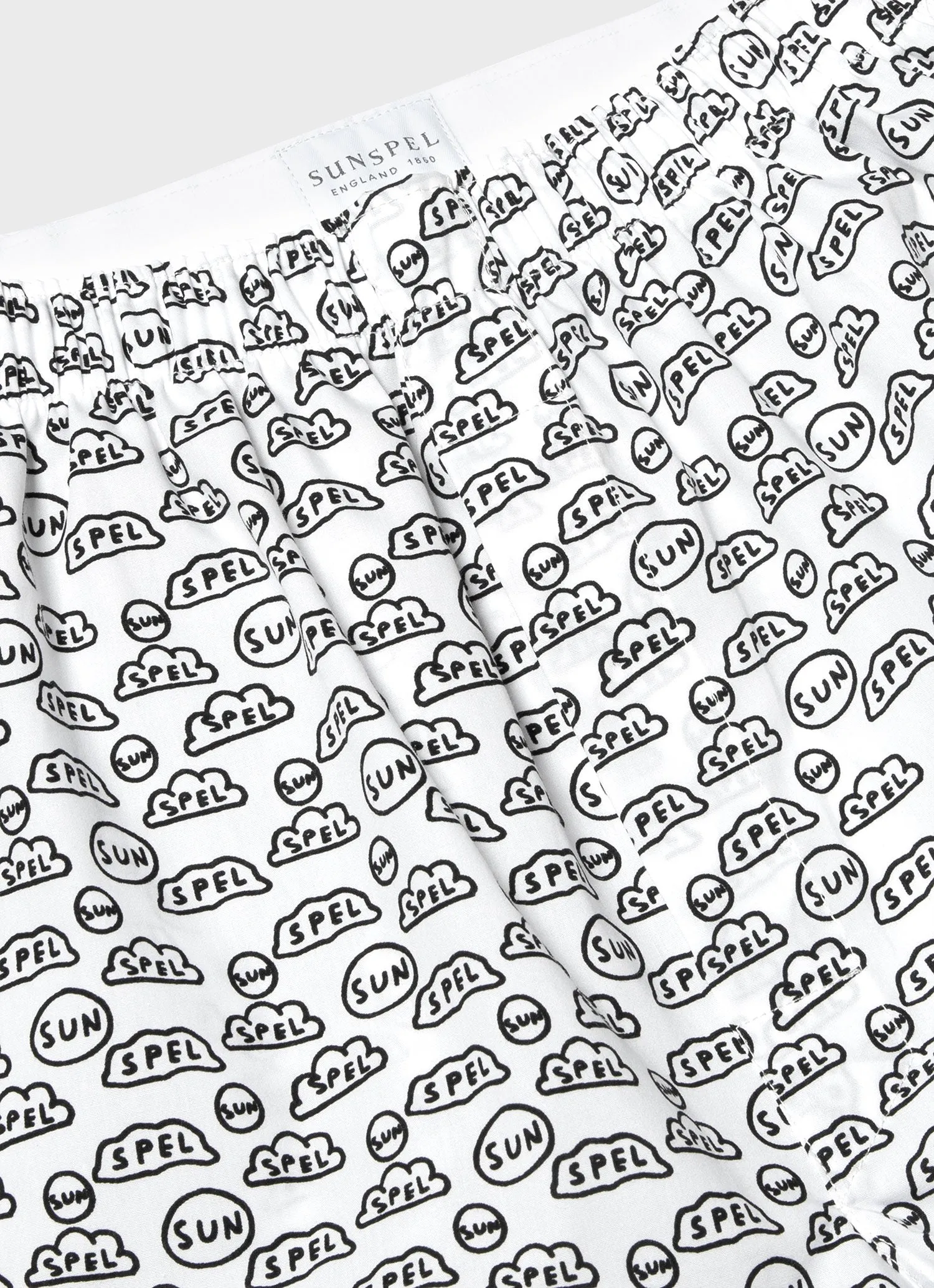 Men's David Shrigley Boxer Shorts in White sold by Sunspel product image thumbnail 4