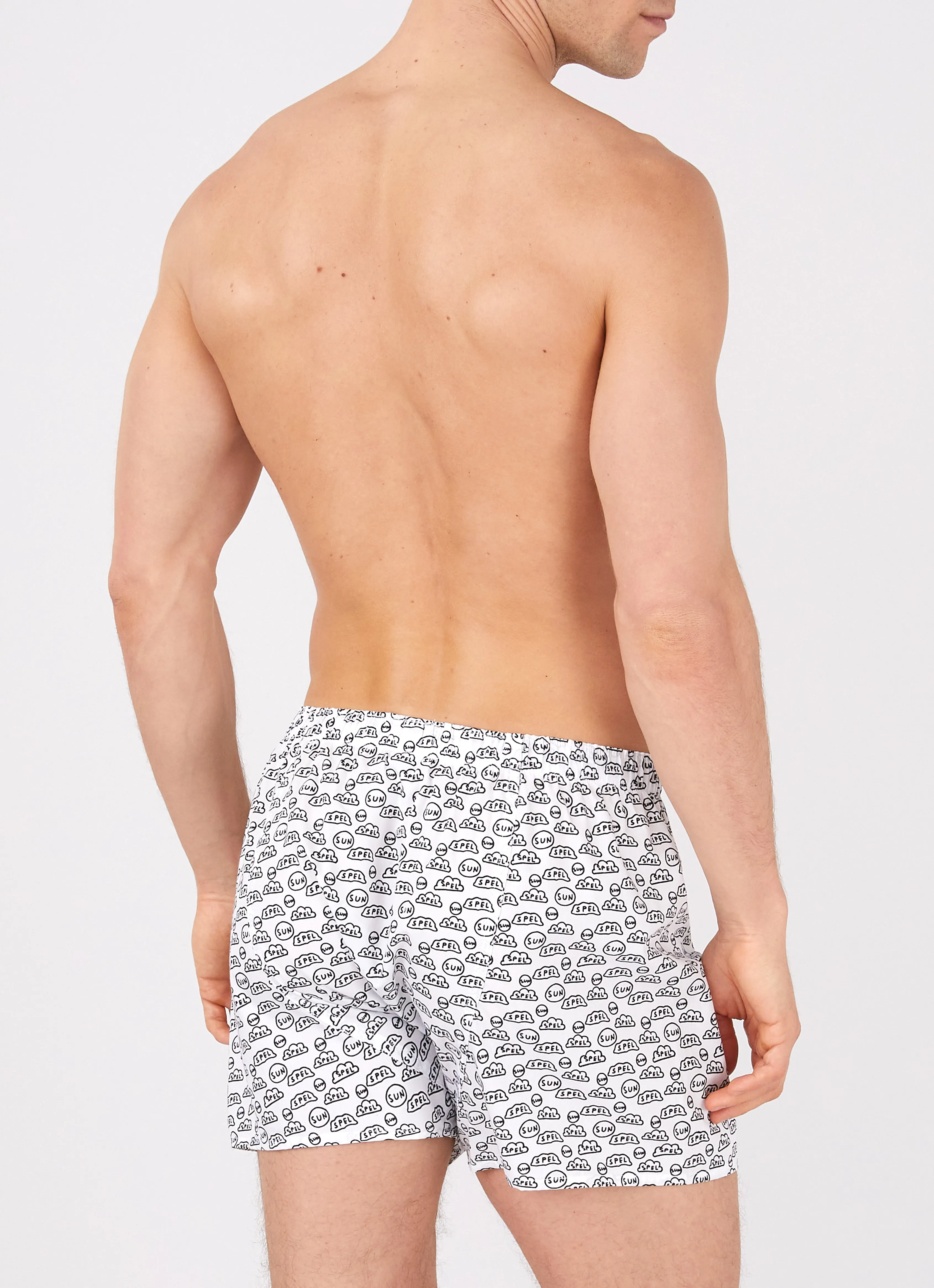 Men's David Shrigley Boxer Shorts in White sold by Sunspel product image thumbnail 3