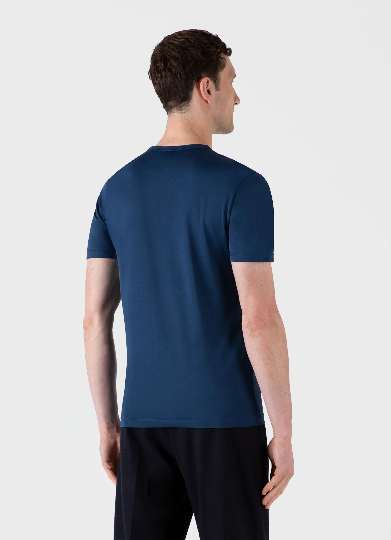 Men's Classic T-shirt in Naval Blue sold by Sunspel product image thumbnail 5