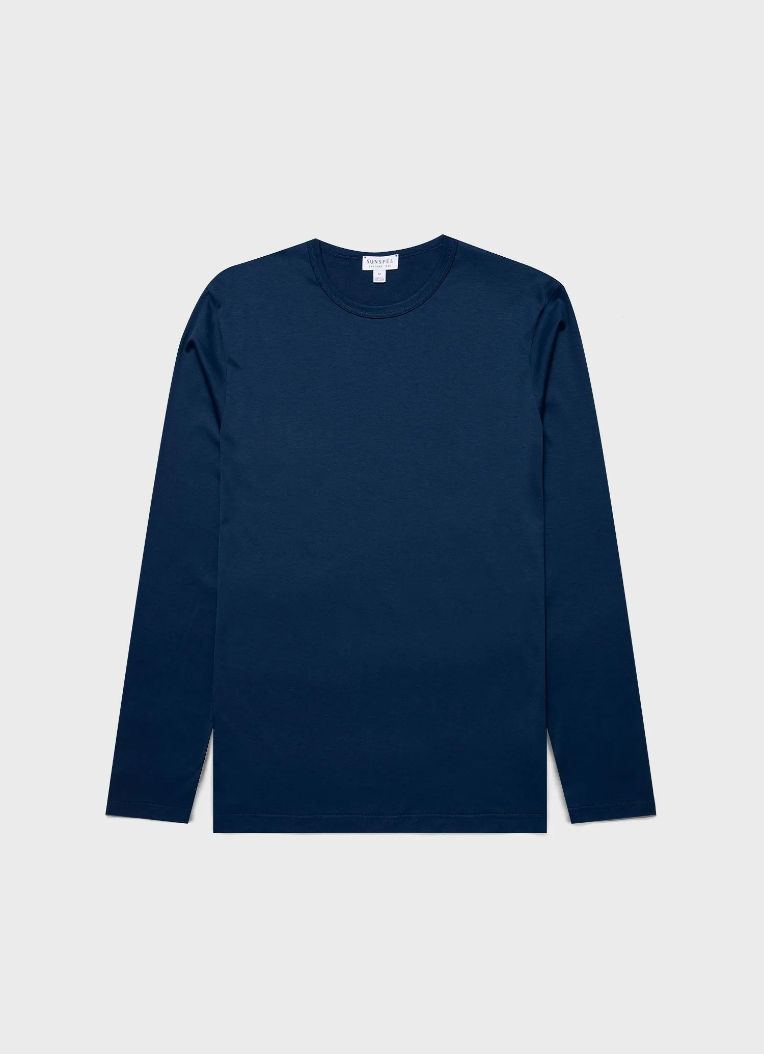 Men's Classic Long Sleeve T-shirt in Naval Blue sold by Sunspel